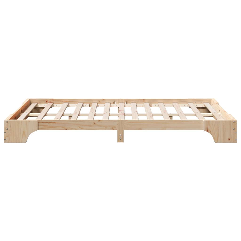 Struttura Letto Naturale Legno di Pino Massello 135 x 190 cm