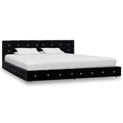 Letto con Materasso Nero in Velluto 180x200 cm 278151