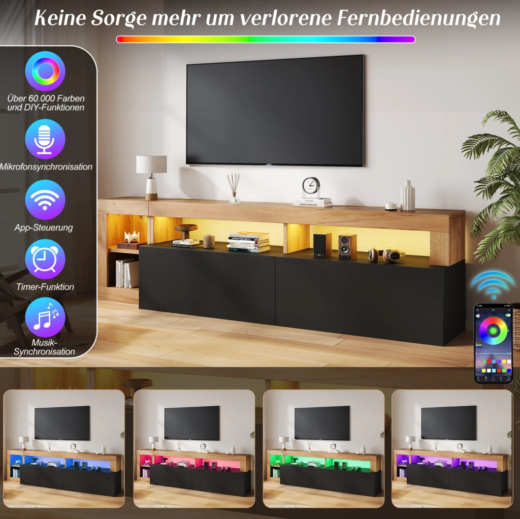Mobile TV moderno con illuminazione a LED e vani contenitivi