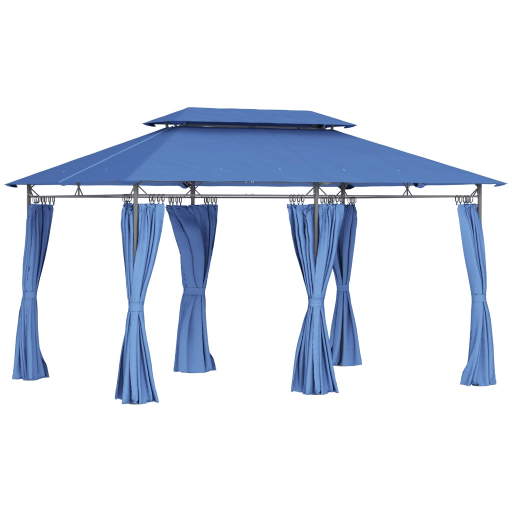 Tenda da giardino 3x4m con 6 tende amovibili ¨C zephmum ¨C blu scuro