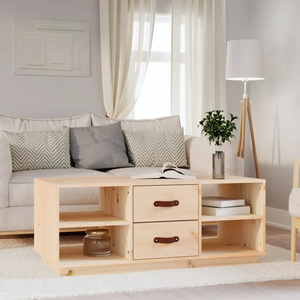 Tavolino da Salotto-Tavolino da soggiorno-Tavolo 100x50x41 cm Legno Massello di Pino