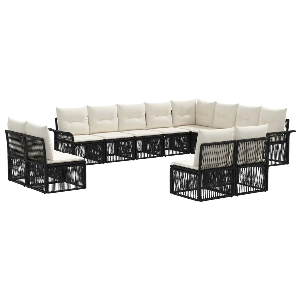 Set Divano da Giardino 12 pcs Nero polyrattan 3434986
