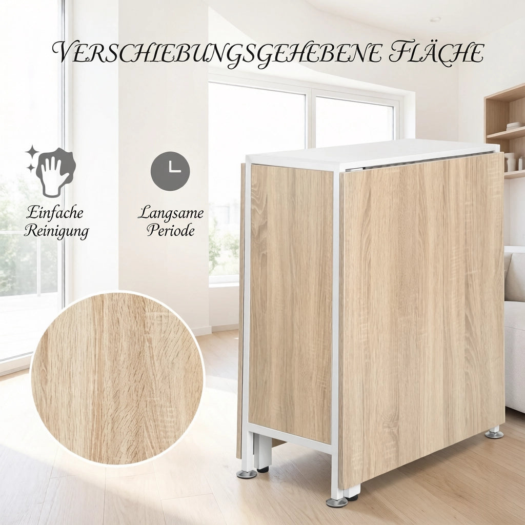 TAVOLO PIEGHEVOLE Allungabile 170x60x75 cm Bianco e Rovere Chiaro