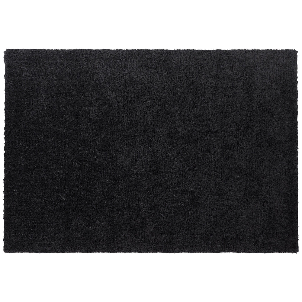 Tappeto Shaggy Nero 160 x 230 cm Moderno Tappeto Rettangolare Trapuntato a Pelo Lungo