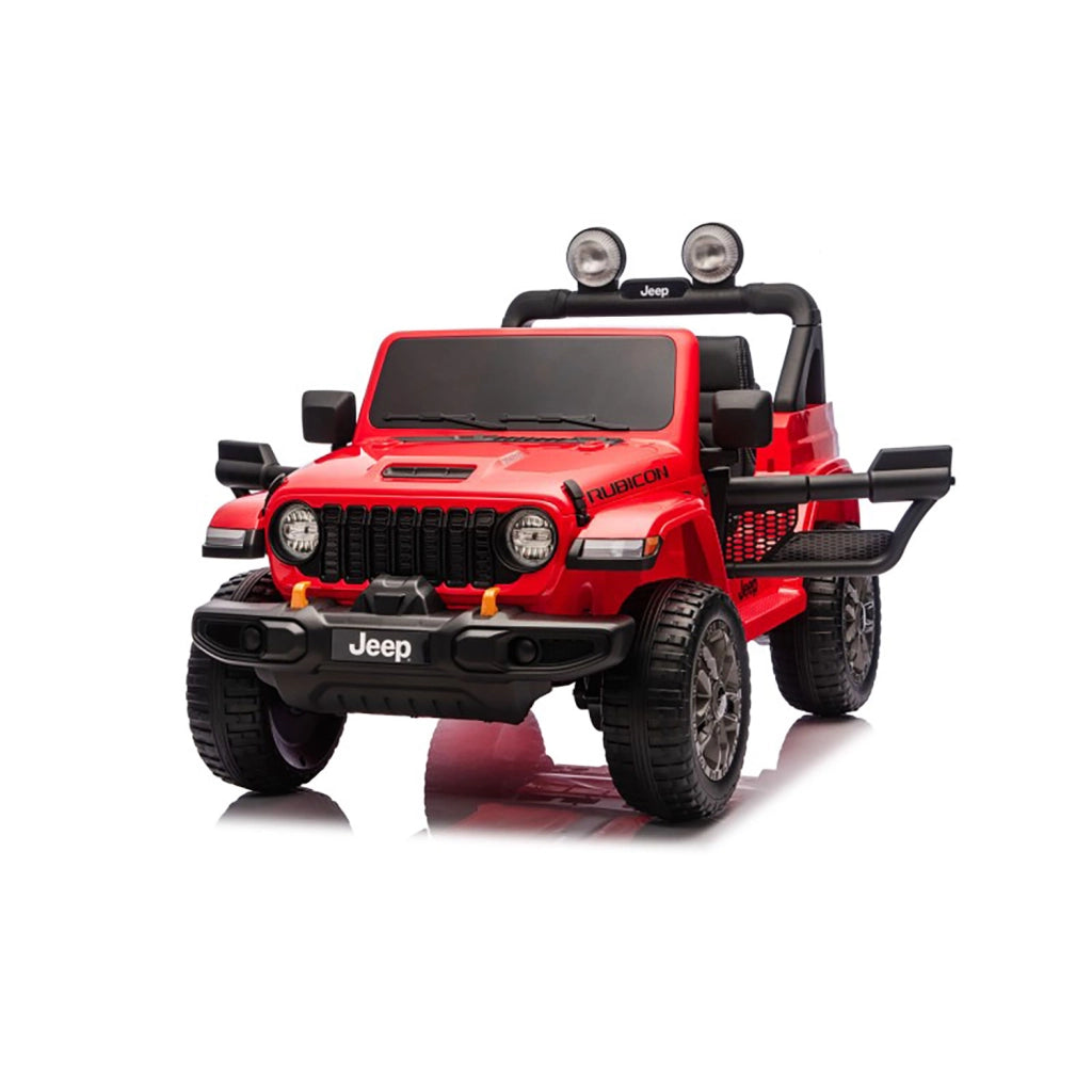 Macchina Elettrica per Bambini Jeep Wrangler Rubicon 12V con Telecomando Rosso