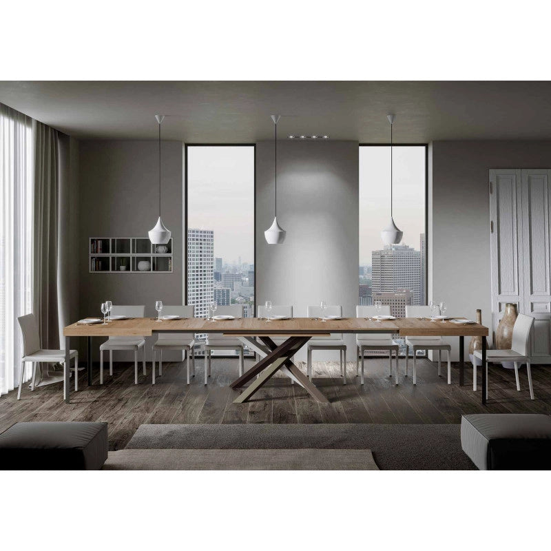Tavolo allungabile 140/400x90 cm Volantis telaio Multicolore 4/C - Quercia Natura