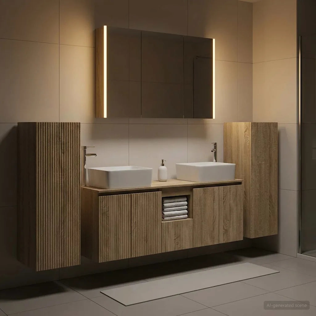 Set di mobili per il bagno 6 pcs Rovere Sonoma 3407169