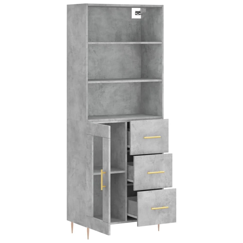 Buffet credenza cassettiera armadio mobile contenitore organizer cucina soggiorno salotto alto 69,5 x 34 x 180 cm legno ingegnerizzato grigio 02_0034602
