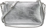 Borsa a spalla in pelle reale Crossbody tas Portafoglio Piccola tas Tas da sera 23x13cm Jennie G323 (Argento)