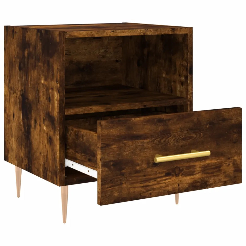 Comodino-Tavolino da notte Rovere Fumo 40x35x47,5 cm in Legno Multistrato 670502
