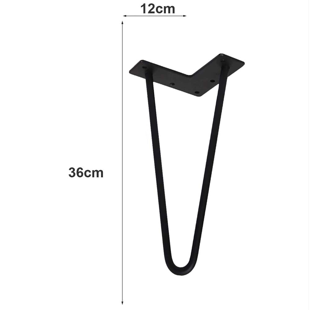 4x Gambe Piedi Tavolo Tavolino Mobili Sgabello 36cm Metallo Design Moderno Nero