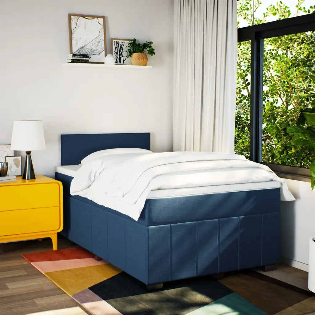 Giroletto a Molle con Materasso Blu 120x190 cm in Tessuto 3289306