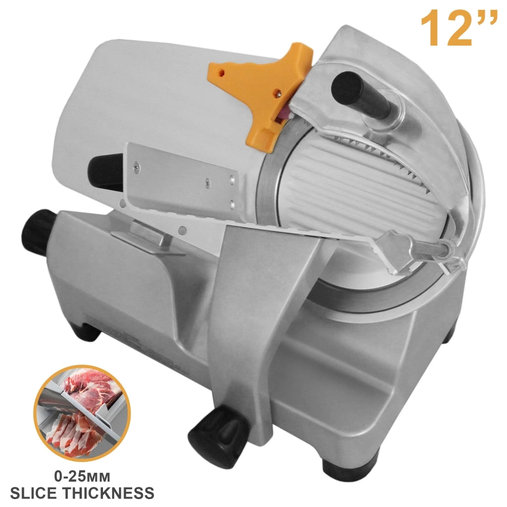 Affettatrice Elettrica Commerciale in Acciaio Inox Affetta Salumi Carni Formaggi Pane Verdure per Ristoranti Pizzerie Bar o Uso Domestico - 30 cm