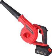 Bladblazer aeree 3500W con funzione di aspirazione e soffiata, 2 batterie da 9000mAh, sacchetto di raccolta, colore rosso
