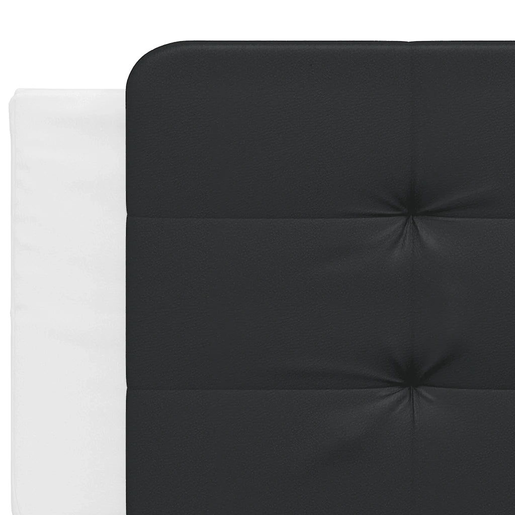 Giroletto con Testiera Bianco e Nero 200x200 cm in Similpelle