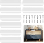 Set di 8 Maniglie Bianche 120mm - Maniglie di Cassetto Nascoste per Cucina, Armadi e Lavello con Viti Inclusi