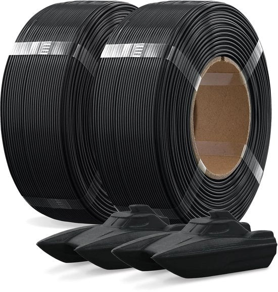 Filamento PETG 1,75 mm - 2 kg - Nero - Precisione Alta +/- 0,02 mm - Resistente e Riciclabile - Filamento per Stampante 3D