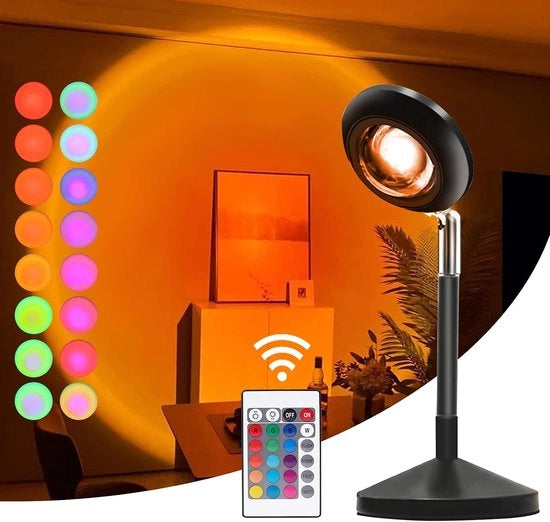 Lampada a proiettili 16 colori con telecomando e rotazione 180 gradi per foto/selfie - Aura di tramonto magnifica.