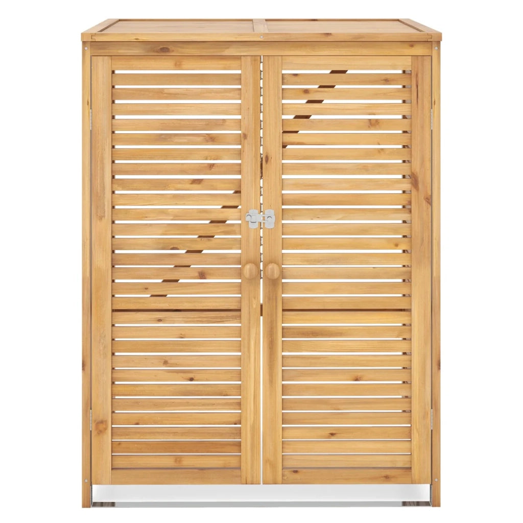Riparo per bidoni 86 x 70 x 114 cm con coperchio incernierato e ventilazione stile di design in legno di abete naturale 20_0010019
