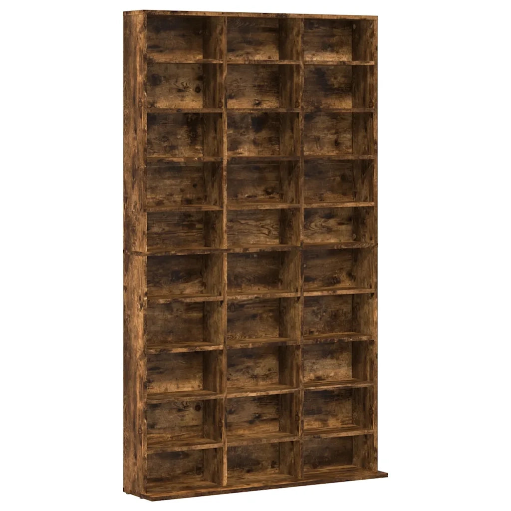 Mobile Porta CD Rovere Fumo 102x23x177,5 cm Legno Multistrato 815090