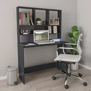Scrivania Mensole Grigio Lucido 110x45x157 cm Legno Multistrato 800395