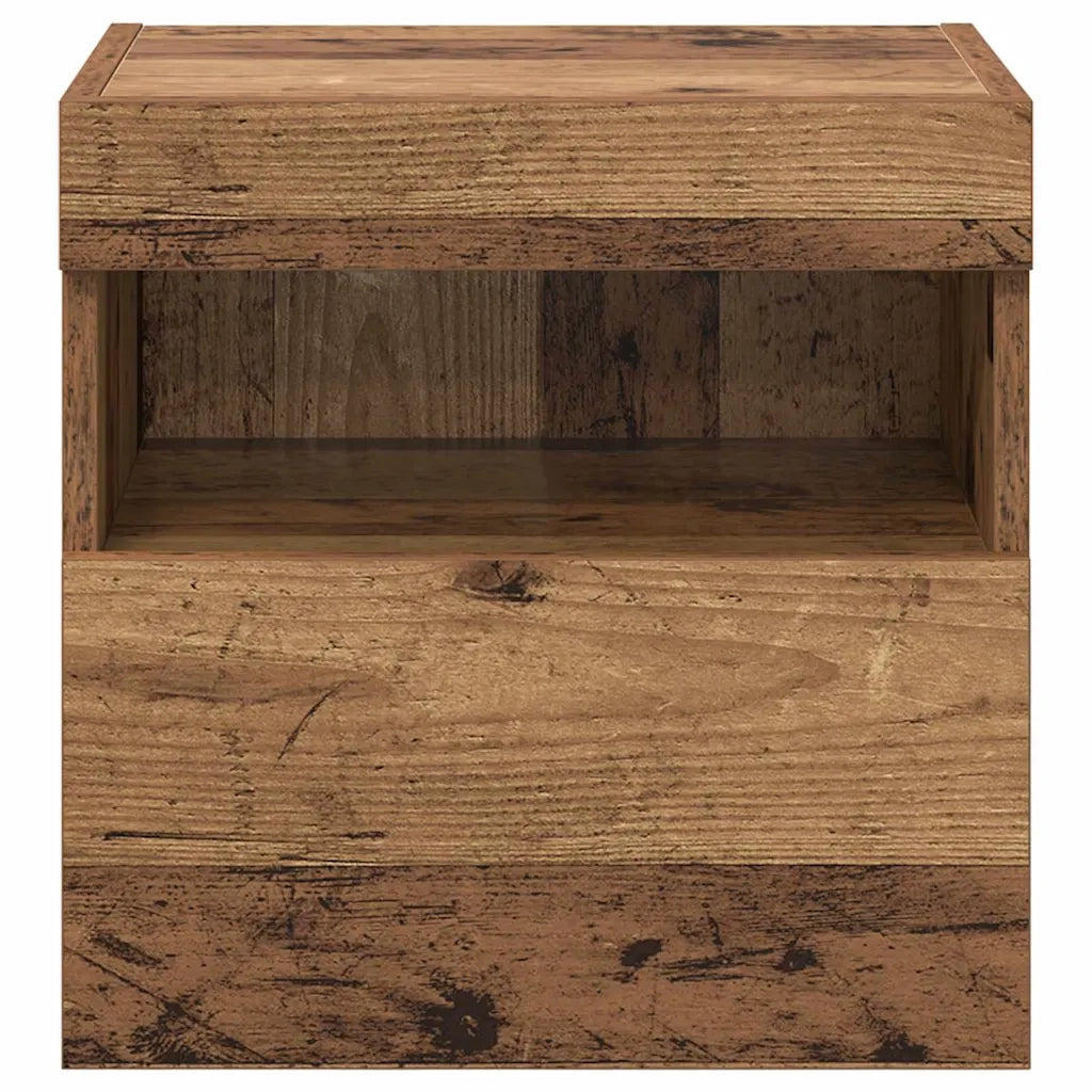Mobile TV da parete con LED Legno vecchio 40 x 30 x 40 cm 882971