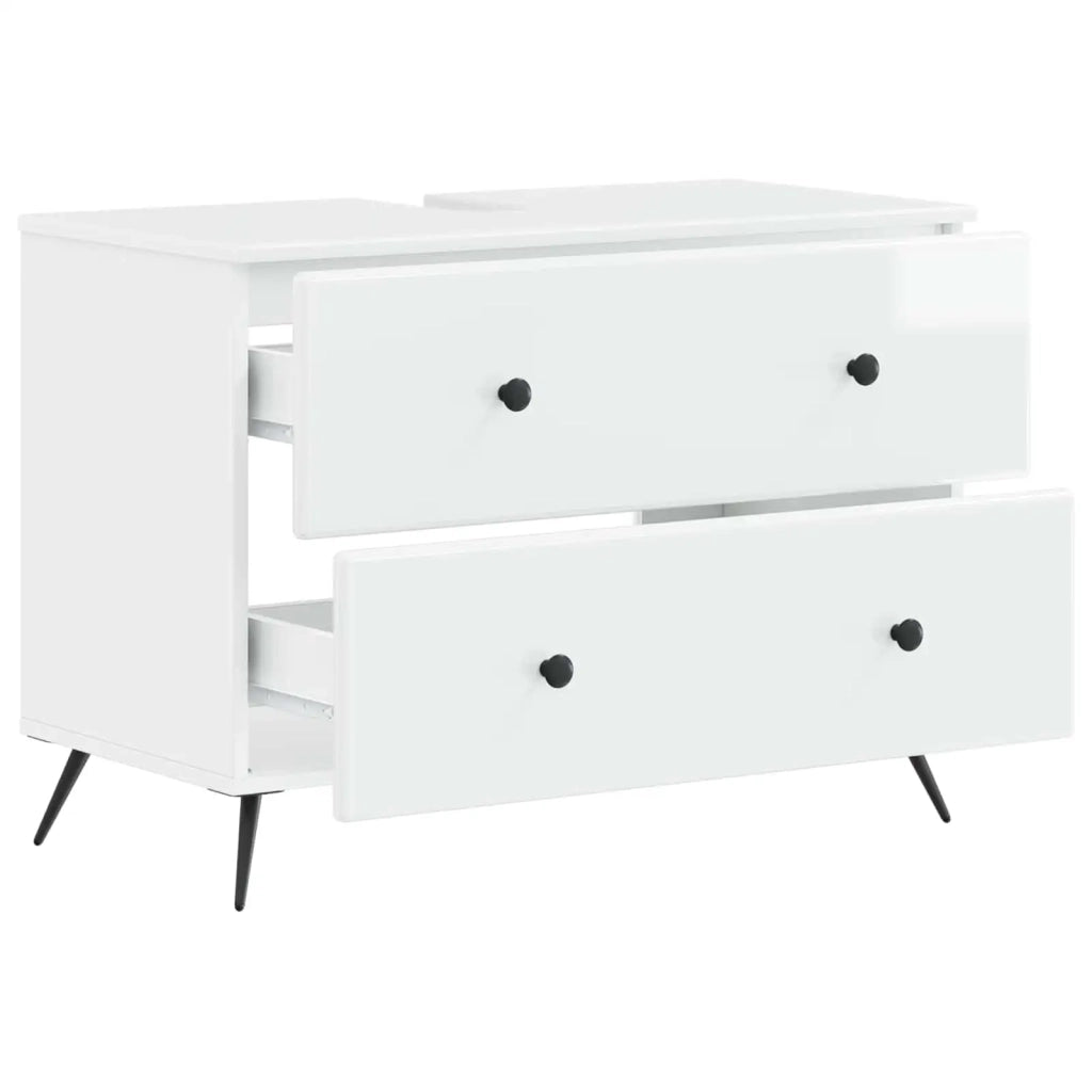 Armadio per Lavabo da Bagno BREDA Bianco Lucido 82 x 41 x 59 cm 897459