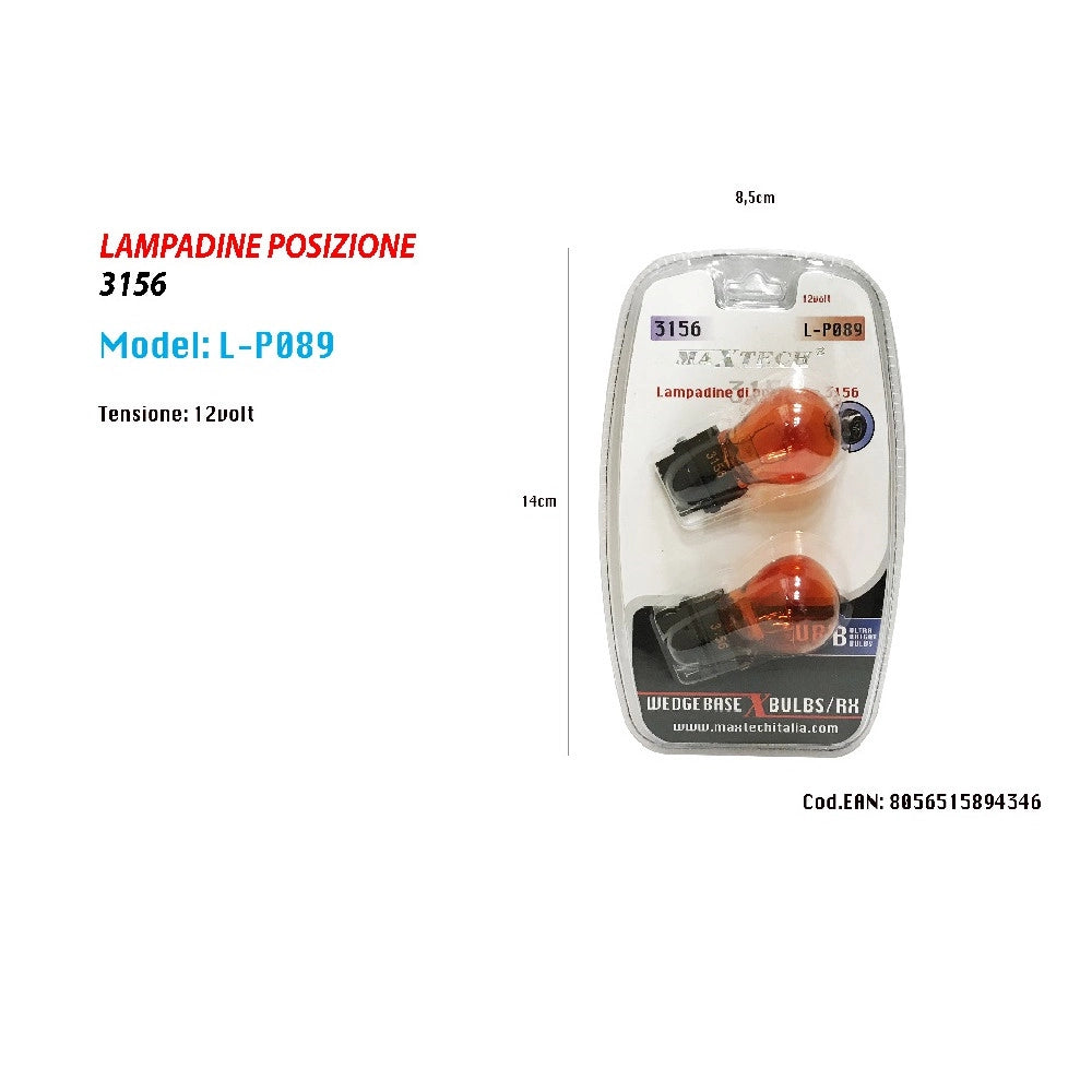 Trade Shop - Lampadine Di Posizione 3156 12 Volt Lampadine Ultra Luminose Ricambio Per Auto -