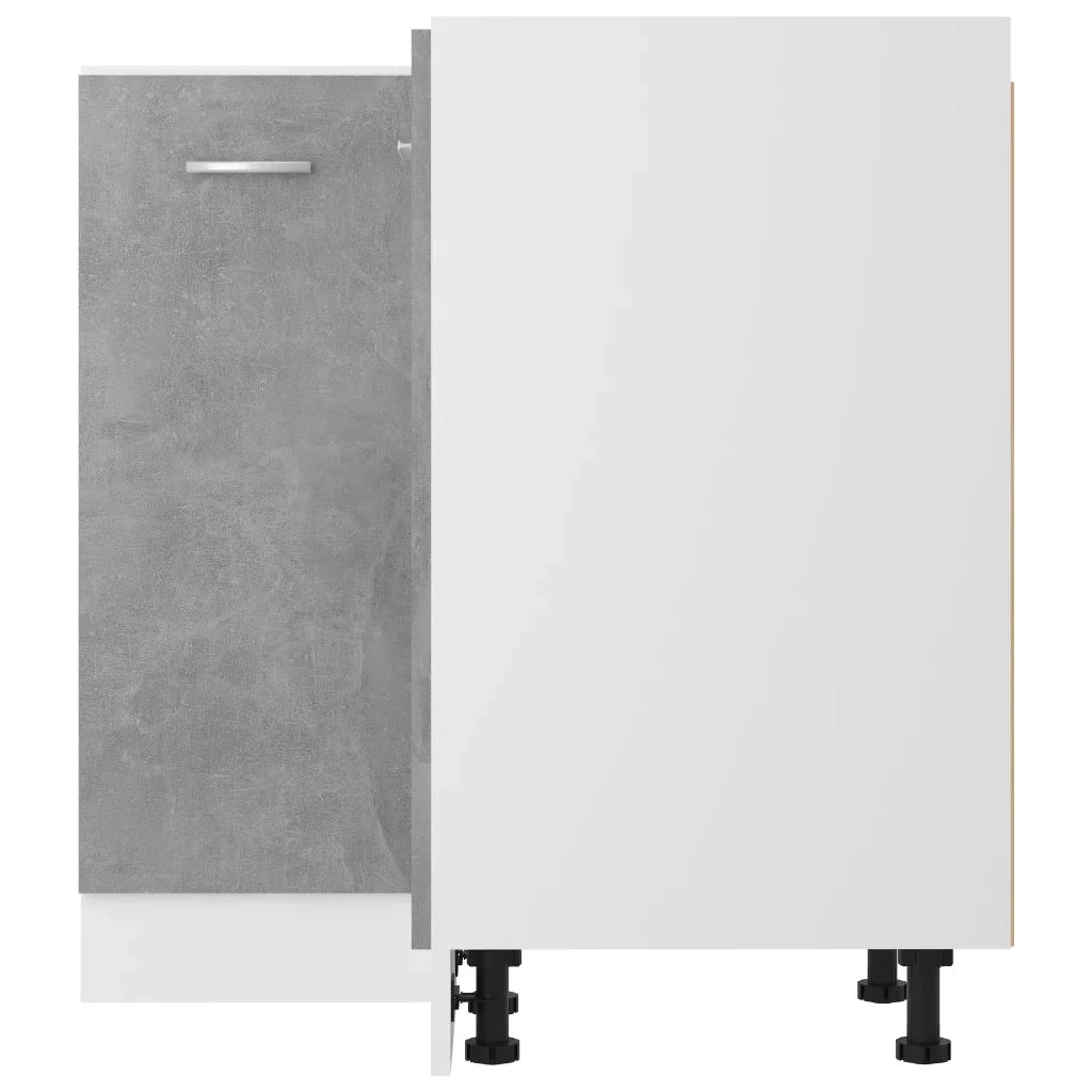 Mobile angolare basso da cucina con pratico vano contenitore 75,5 x 75,5 x 81,5 cm legno composito grigio cemento 02_0047703