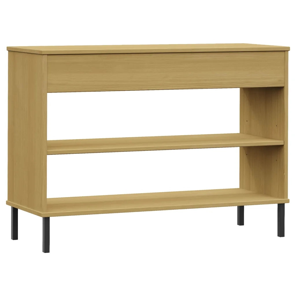 Mobile Consolle Gambe Metallo Marrone Legno Massello Pino OSLO 351003