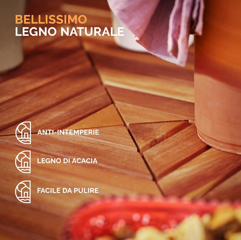 Casaria® Tavolo in Legno Acacia 75x75x110cm Quadrato Solido Rustico Bistro da Interno Esterno Feste Giardino Outdoor