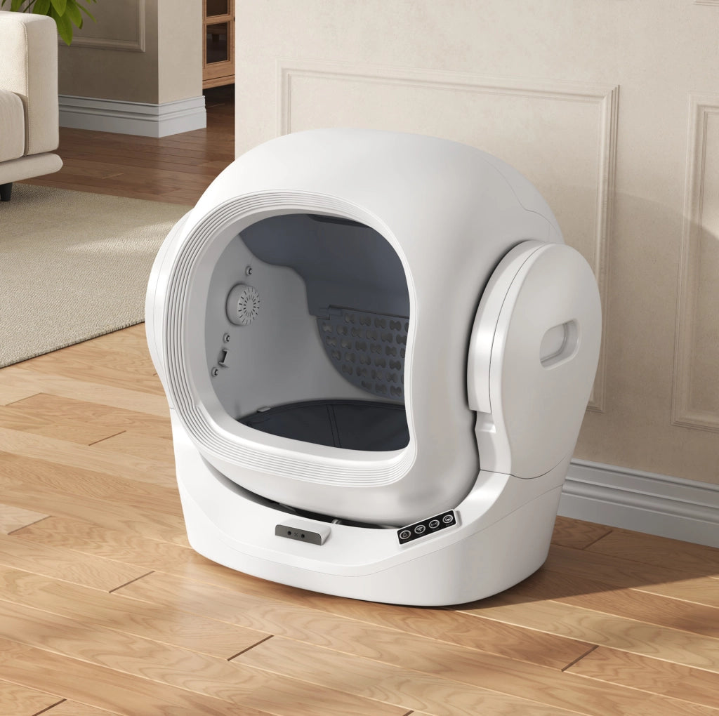 Lettiera automatica intelligente per gatti con controllo da app; 68L; bianco