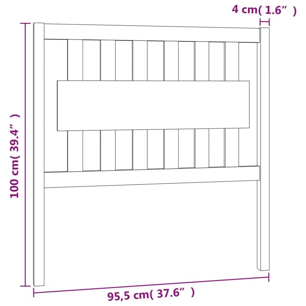 Testiera per Letto ambra 95,5x4x100cm in Legno Massello di Pino 818553