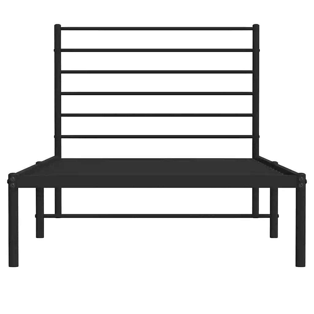 Giroletto con Testiera-Struttura Letto con testiera in Metallo Nero 90x200 cm 369564