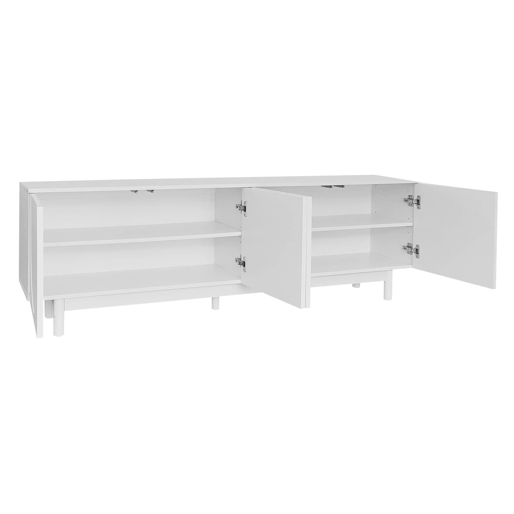 Mobile TV 4 Ante con Ripiani Regolabili per Soggiorno, Bianco, 175 × 38 × 56 cm