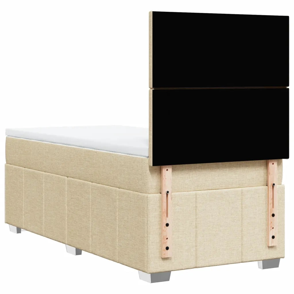 Giroletto a Molle con Materasso Crema 100x200 cm in Tessuto 3293877