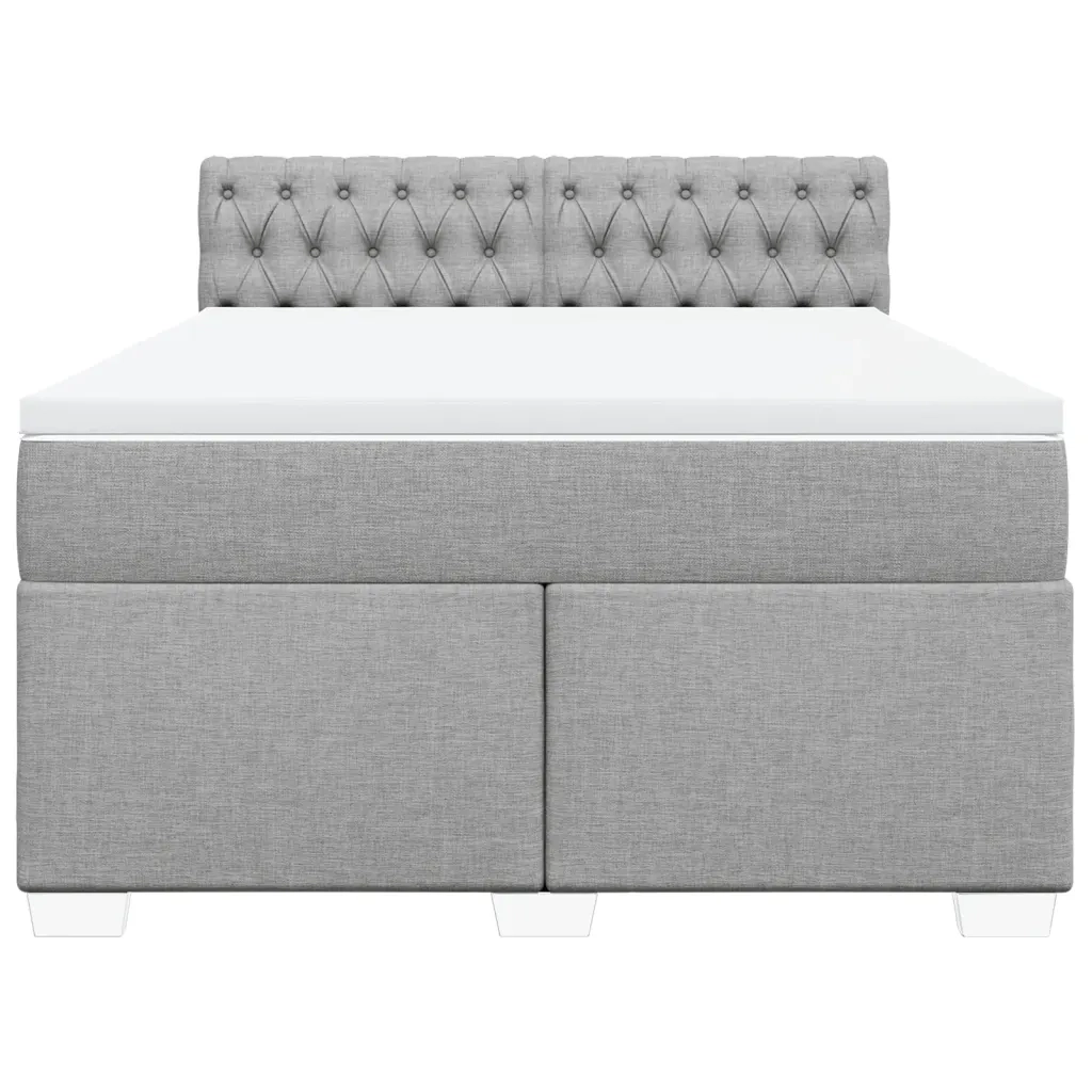 Giroletto a Molle con Materasso Grigio Chiaro 140x200cm Tessuto