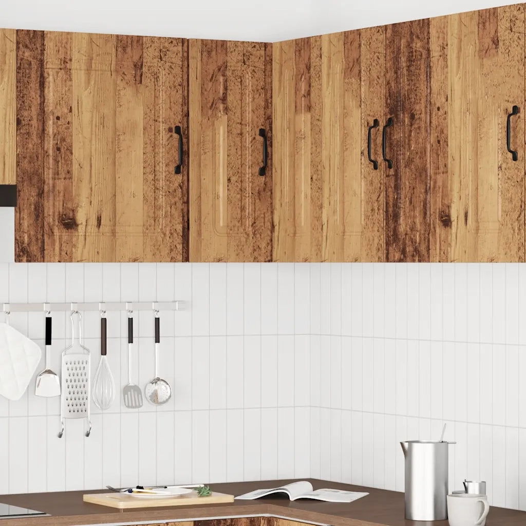 Pensile da Cucina ad Angolo-Mobile Cucina da Parete Kalmar Legno Vecchio in Truciolato