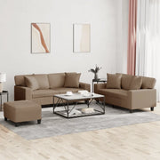 Set di Divani 3 pz con Cuscini Cappuccino in Similpellecod mxl 80208