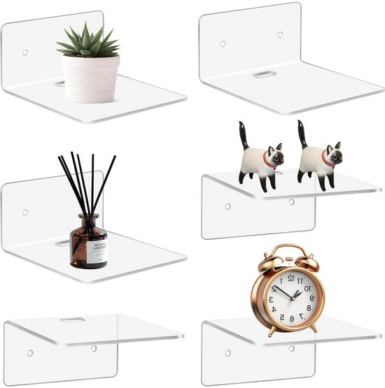 Set di 6 pannelli di finitura acrilica bianchi, pannello di finitura acrilica piccolo 10 cm, pannello di finitura acrilica mini con colla e viti per la lavorazione del legno per la stanza da letto e la stanza da bagno