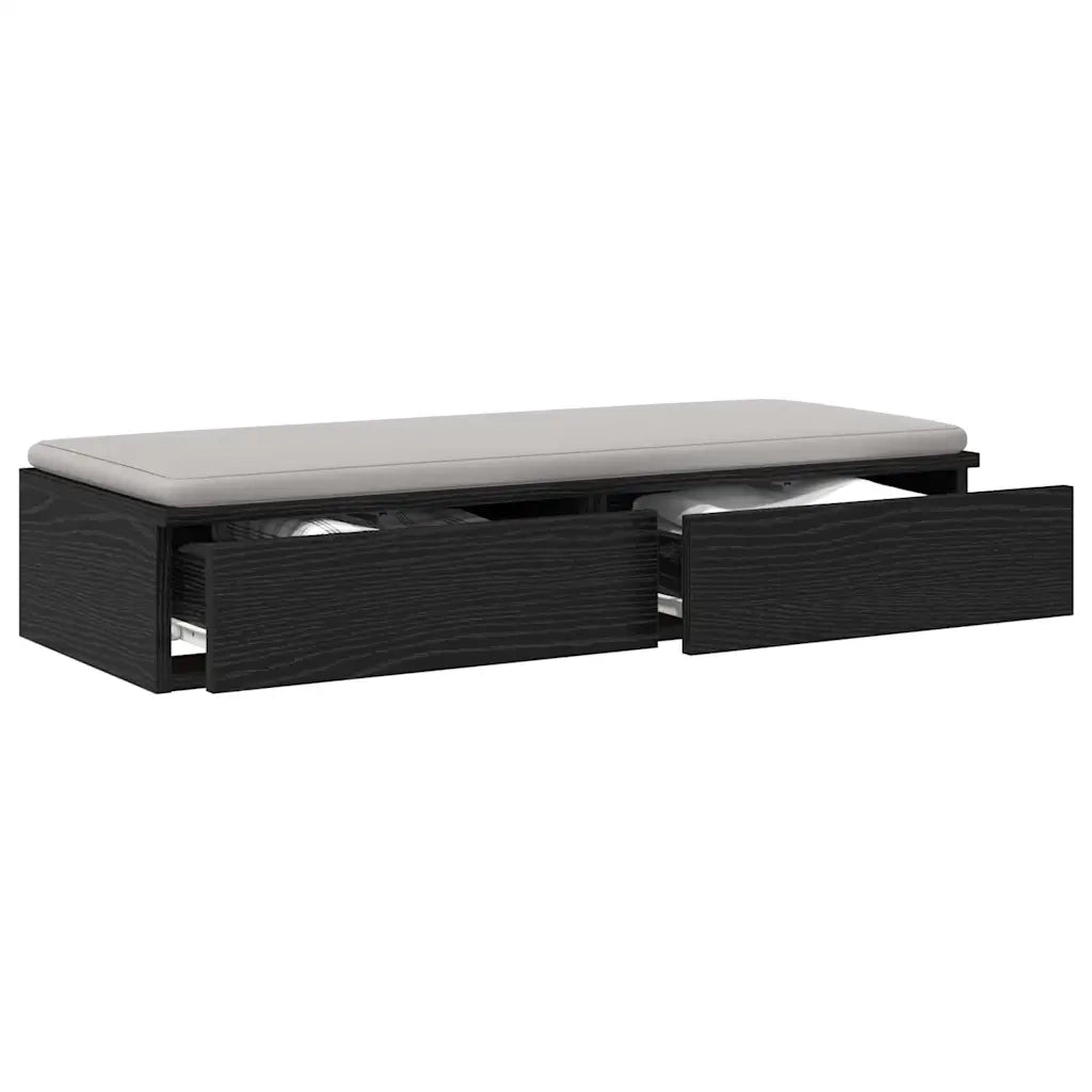 Cassetti per letto | Comodino | Armadio da Notte | Mobiletto da notte Rovere Nero 100 x 36,5 x 16,5 cm