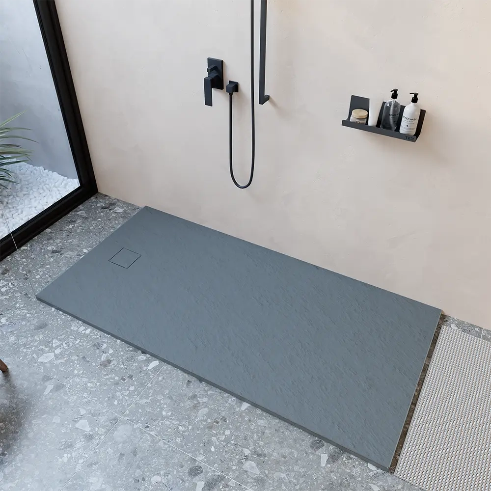 Piatto doccia 90x170 cm colore grigio effetto pietra | Samos