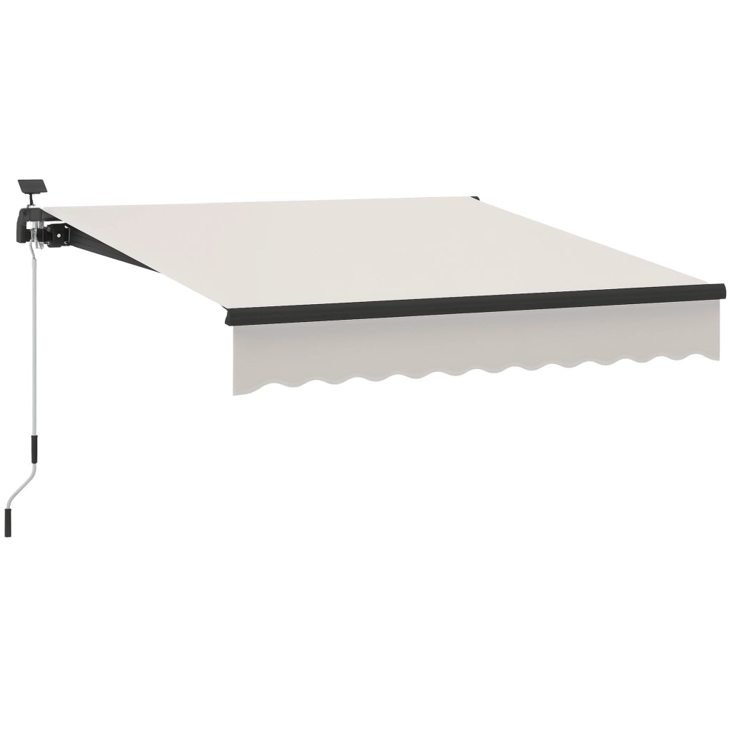 Toldo Retraibile Manuale con Luci LED Solari ¨C zephmum ¨C Crema 3x2,5 m