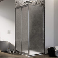 Box Doccia Angolare 80x90 cm 2 Ante Battenti in Cristallo Opaco 4-6mm H185 Fosterberg Skagen Duo