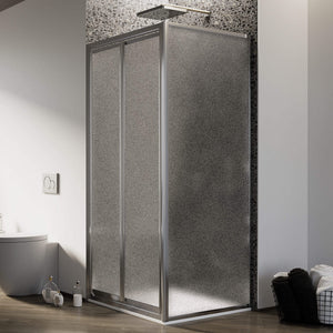 Box Doccia Angolare 80x90 cm 2 Ante Battenti in Cristallo Opaco 4-6mm H185 Fosterberg Skagen Duo