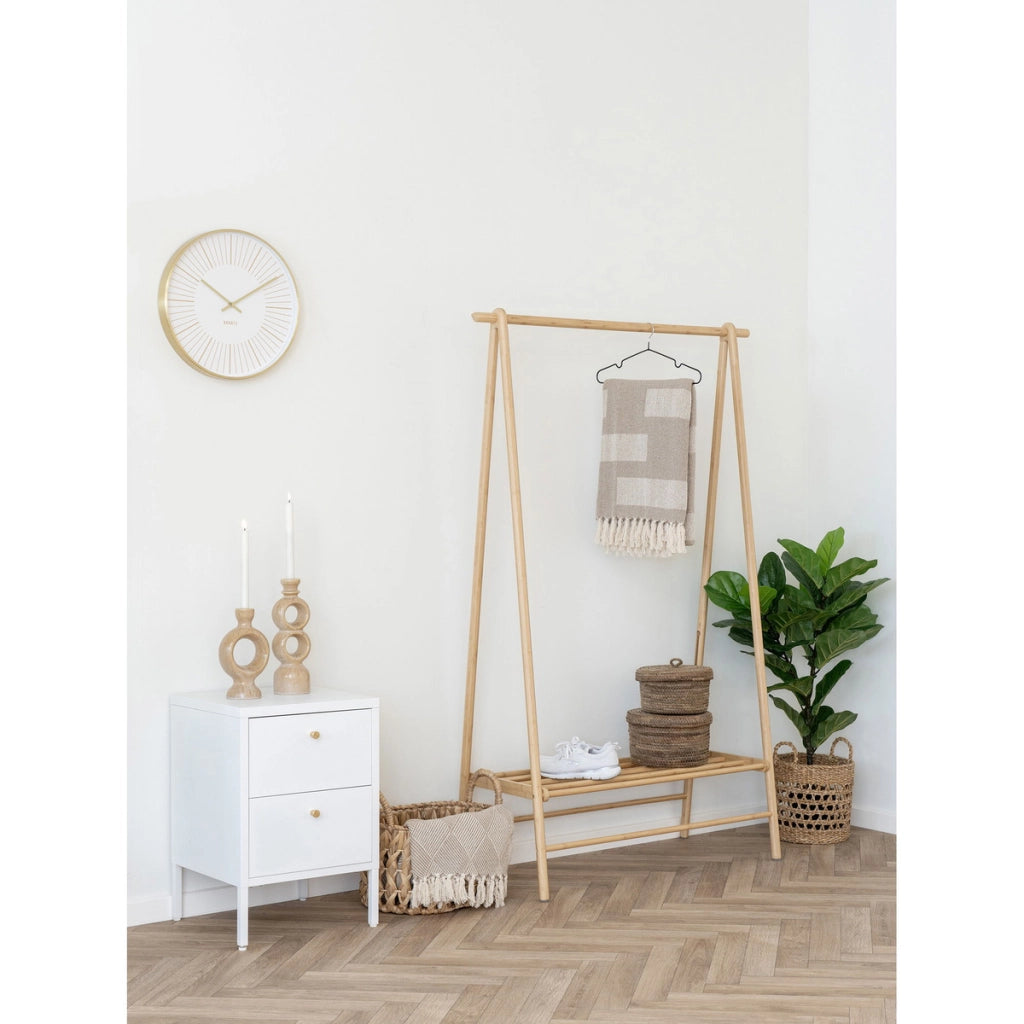 Comodino Dalby, Bianco, Metallo, 40x40x60 cm