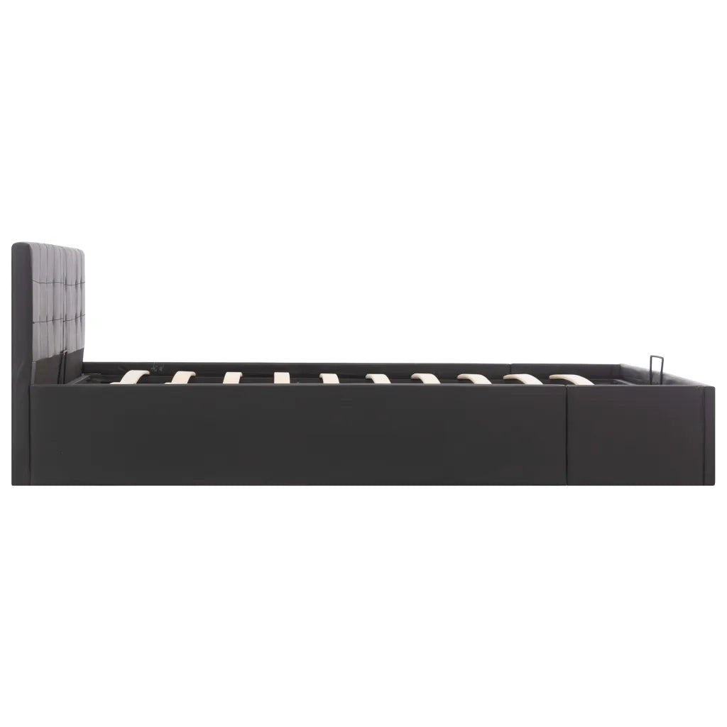 Giroletto con Contenitore Idraulico Nero Similpelle 160x200 cm 285514