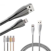 CAVO USB RICARICA TRASFERIMENTO DATI SMARTPHONE COMPATIBILE IPHONE IOS ACCIAIO