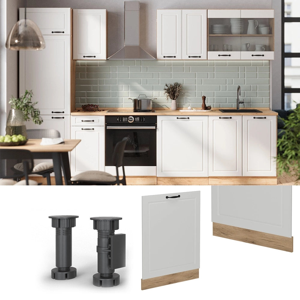 Pannello frontale della lavastoviglie R-Line Bianco rustico/Rovere dorato 60 cm, PL Marmo Vicco