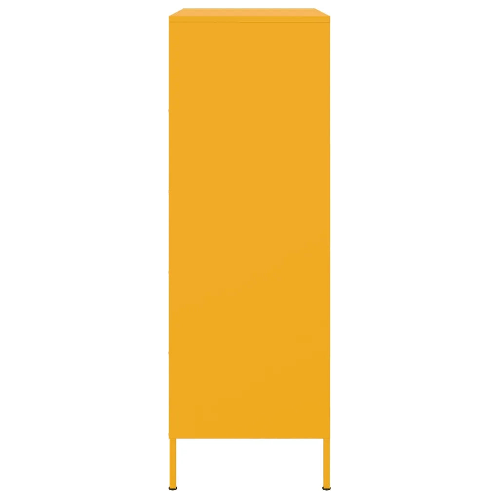 Credenza Giallo Senape 68x39x113 cm in Acciaio